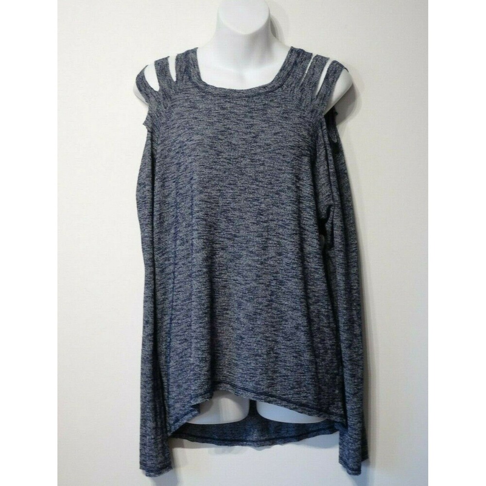 Cindi Gindi Women's Black White Knit Cut Out Shoulder L S Sweater MED NWT 150